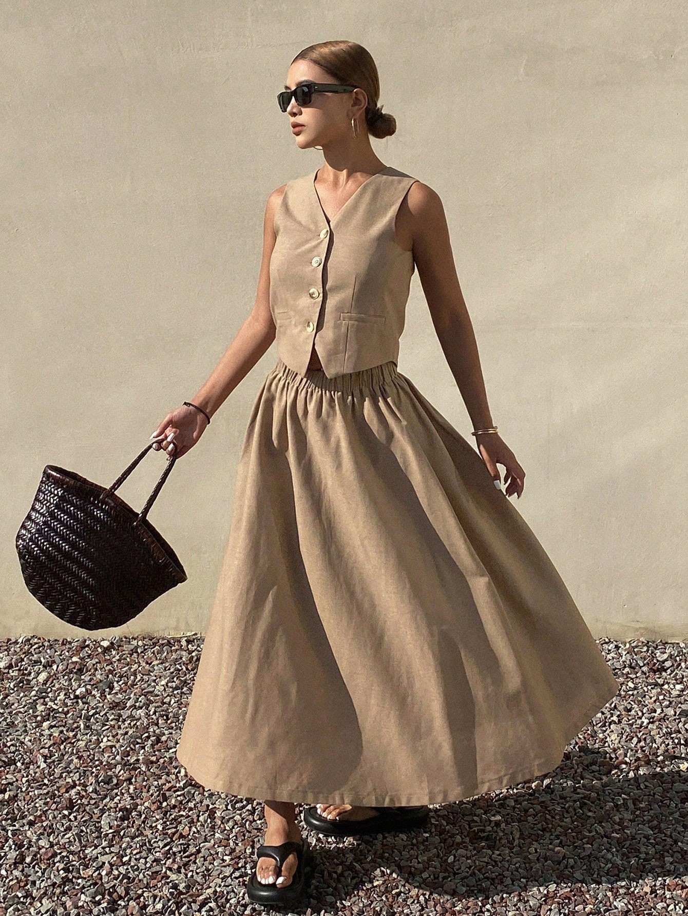 Fashion Trend Polyester Fiber Women's Top Set