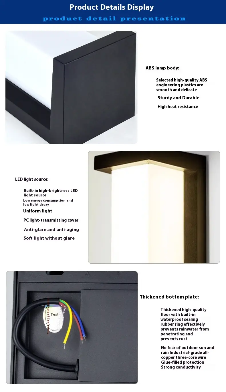 Modern Simple Outdoor Wall Lamp Waterproof Exterior Sconce Light For Garden Patio Porch