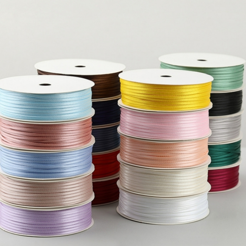 2mm Silk Ribbon Balloon Ribbon Rope Double-sided Diy Packaging