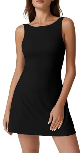 Round Neck Backless Tennis Belt Pocket 1 Style - Shop at LoveMi
