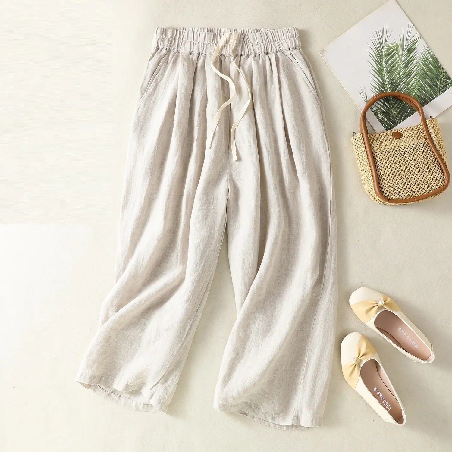 All-matching Loose Casual New Retro Literary Wide Leg Cotton Linen Pants