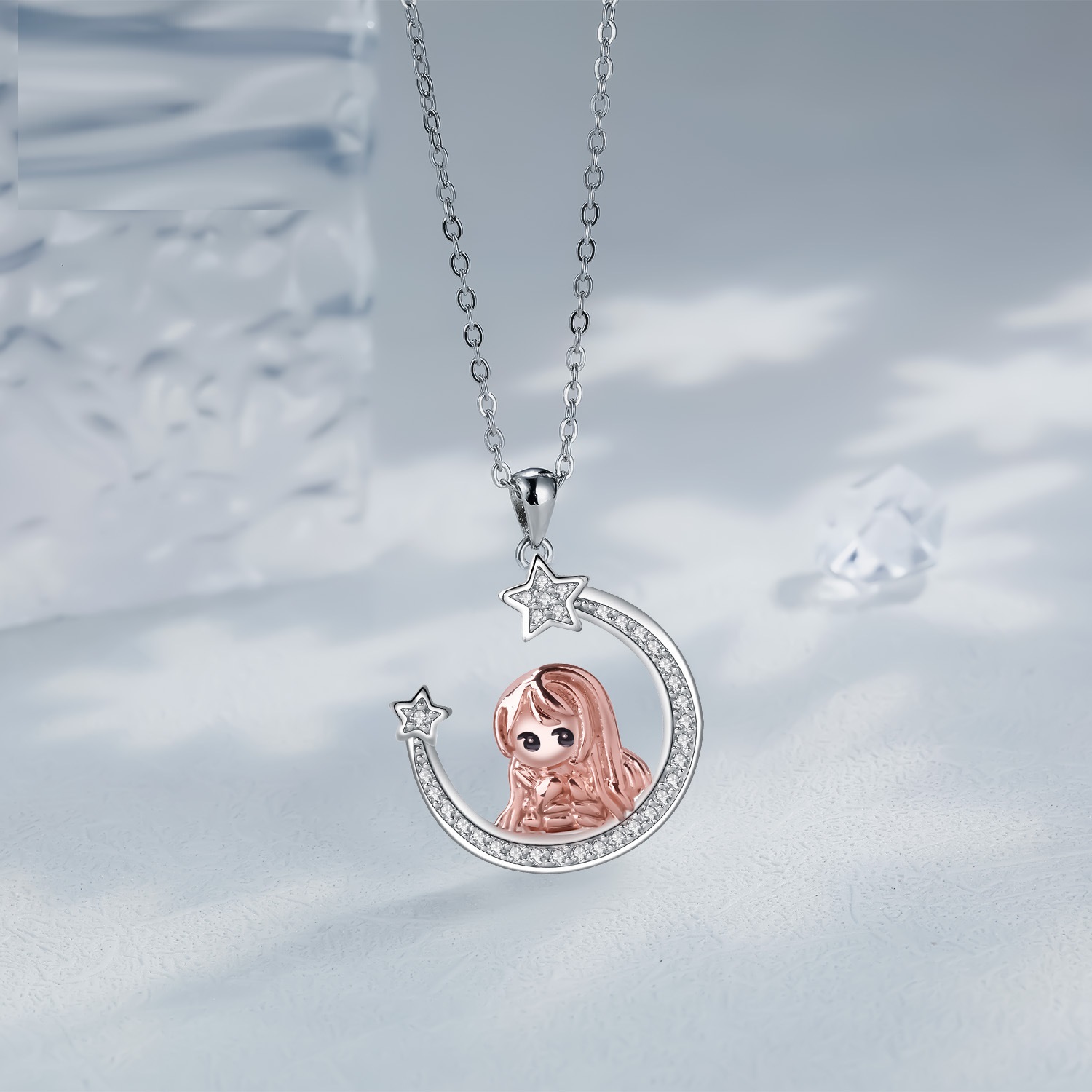 Moon Girl Cartoon Necklace For Women Sweet Accessory
