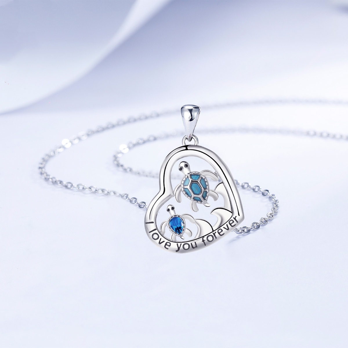 Love Turtle Pendant Cross Chain Necklace