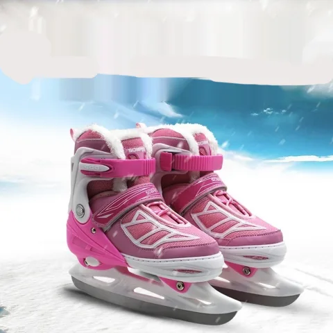 Children's Plush Insulated Adjustable Ice Skate Shoes