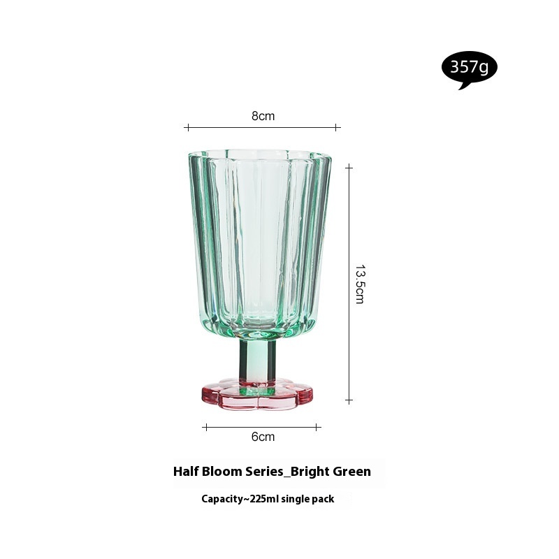 كوب ماء زجاجي ملون بتصميم عتيق بسيط ومبدع