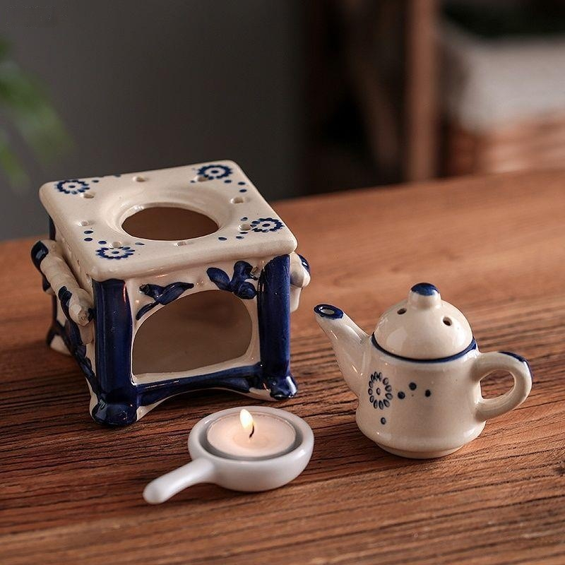 Retro Candle Ceramic Aromatherapy Stove Oil Lamp
