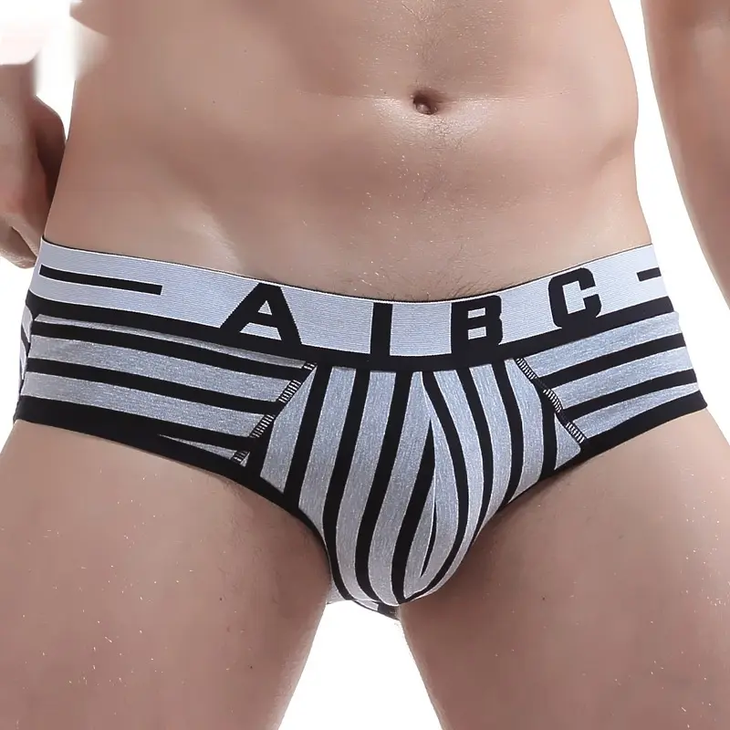 Men's Triangle Underwear Refined Cotton Striped Fashion