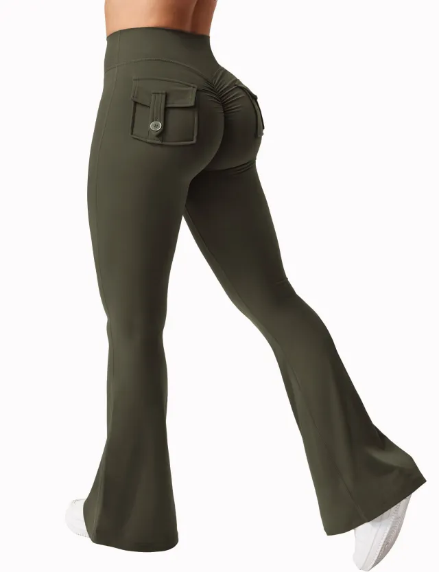 Women's Sports Dry Belly Contracting Trousers Army Green - Shop at LoveMi