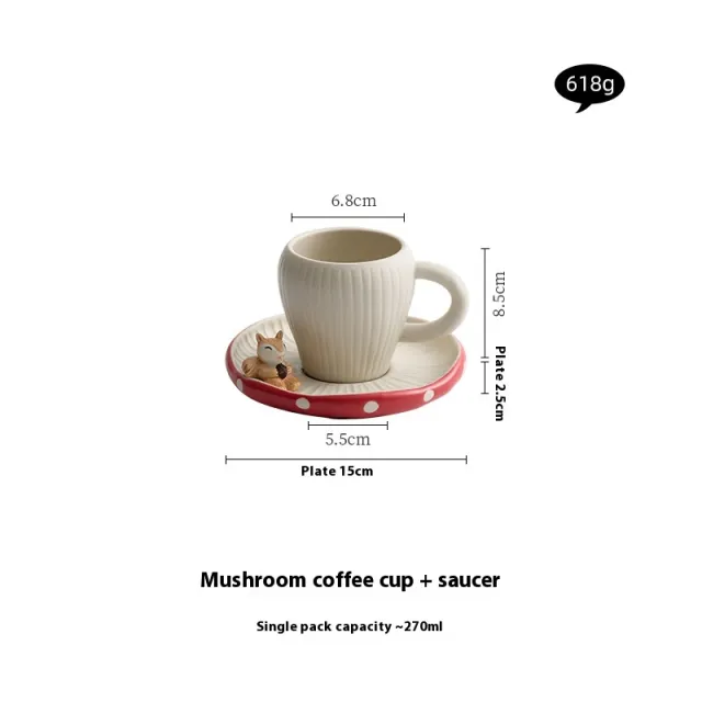 Mushroom Ceramic Tea Kettle Coffee Set Coffee Cup And Saucer - Shop at LoveMi