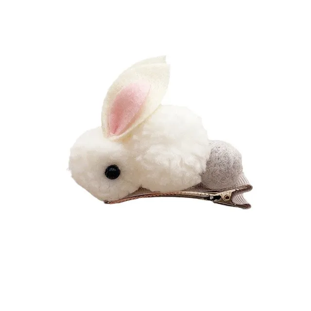Cartoon Soft Cute Fur Ball Rabbit Hair Accessories Headdress White Rabbit Press Clip - Shop at LoveMi