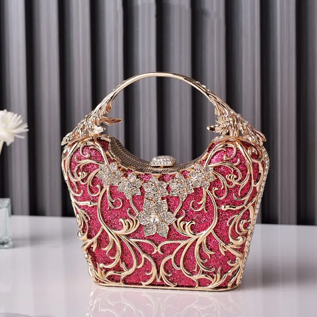 Hollow Out Party Clutch Shiny Banquet Bag Red - Shop at LoveMi