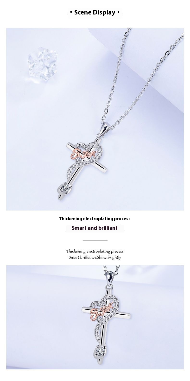 european and american style cross necklace 