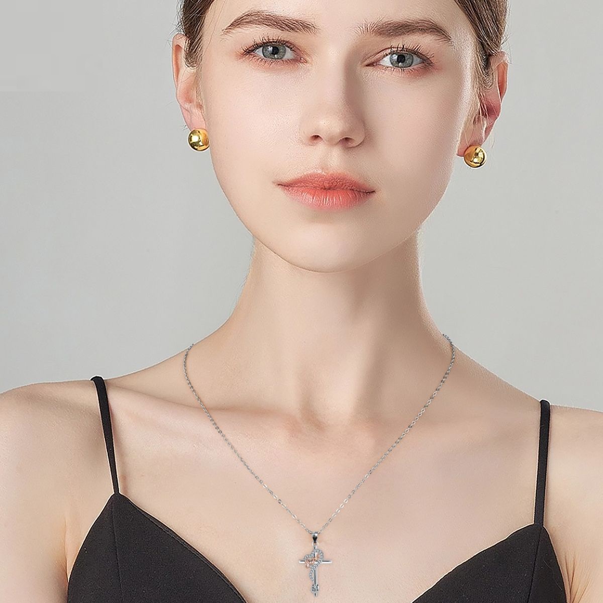 Fashion European And American Style Cross Necklace Female Sister Clavicle Chain
