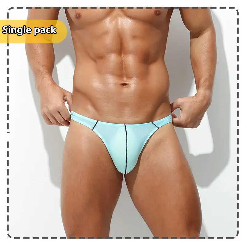 Men's Sexy U-convex Low Waist Thin Edges Comfortable Triangle Back Empty Sports Shorts