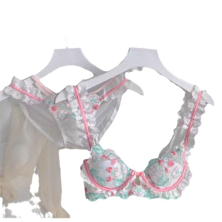 Lace Embroidery Lingerie Set