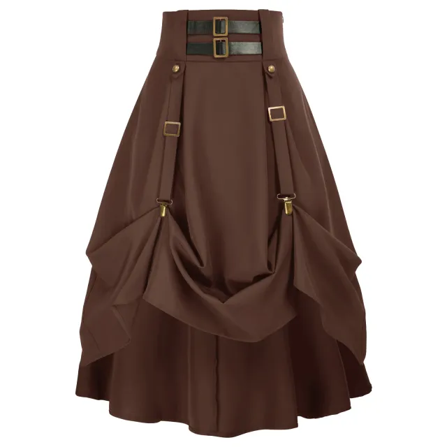 Medieval Costume Women's Steambeer Festival Punk Skirt Brown - Shop at LoveMi
