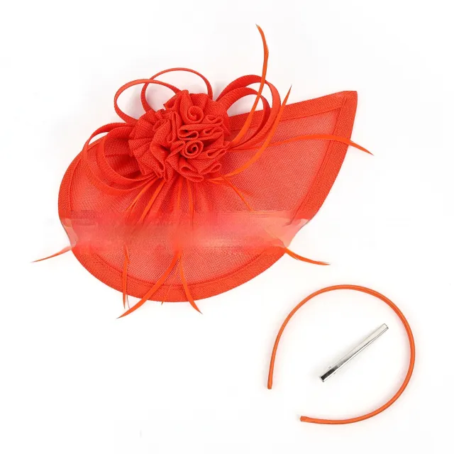 Linen Horse Racing Top Hat Hair Accessories Orange - Shop at LoveMi