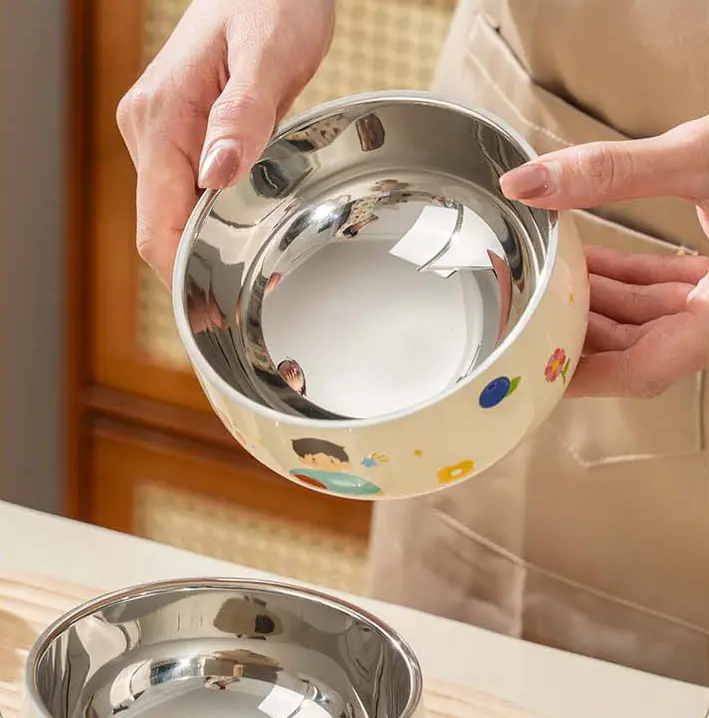 Stainless Steel Cartoon Cute Parent-child Bowl