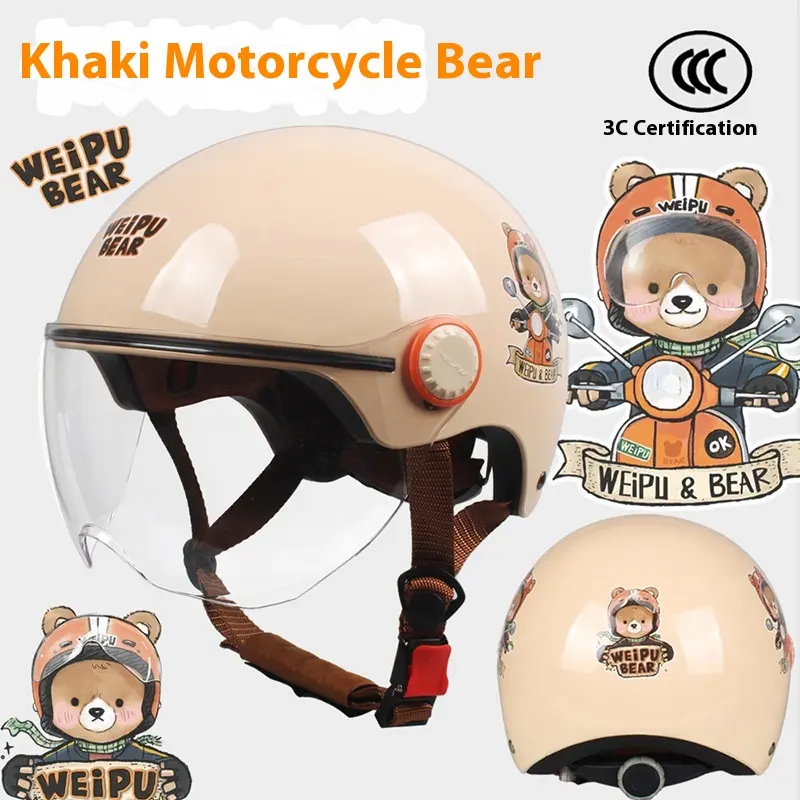 Cute Cartoon Windproof Sunscreen Electric Car Helmet