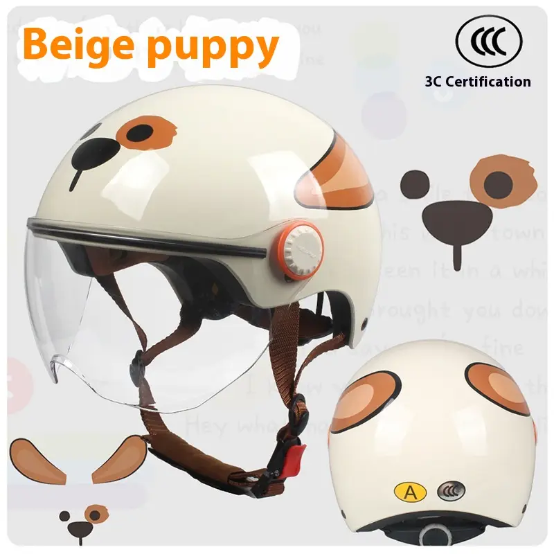 Cute Cartoon Windproof Sunscreen Electric Car Helmet