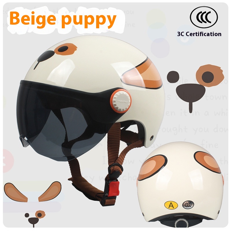 Cute Cartoon Windproof Sunscreen Electric Car Helmet - Image 9