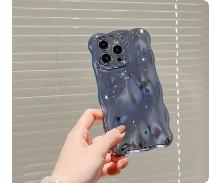 Solid Color Electroplating Water Ripple Phone Case