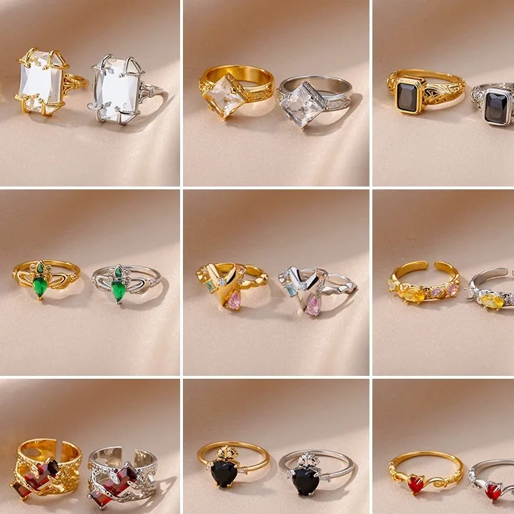 Zircon Niche Fashion, Heart-shaped Ring, Light Luxury Jewelry