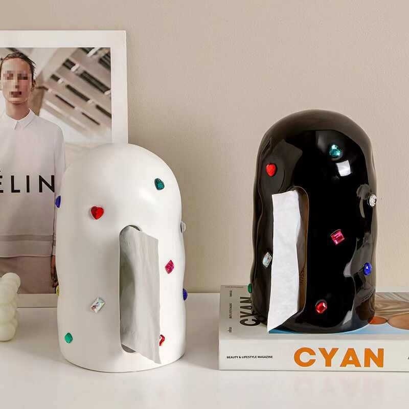 Creative Ceramic Tissue Box Living Room Good-looking Storage Box