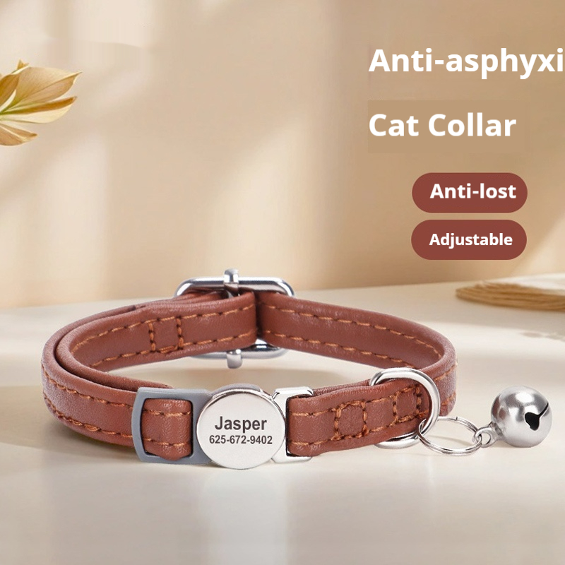Cat Engraved Collar To Prevent Suffocation And Loss