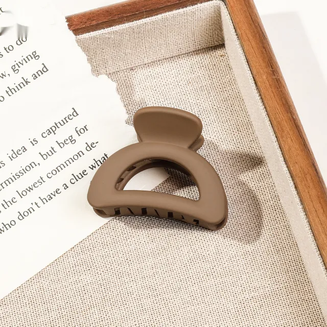 Frosted Hair Clip Cute Hair Updo Grip Women's High Hair Accessories Semicircle Milk Coffee - Shop at LoveMi