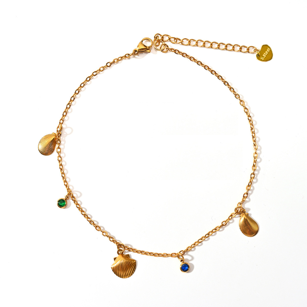 Fashion Trend Irregular Natural Stone Titanium Steel Anklet - Image 5