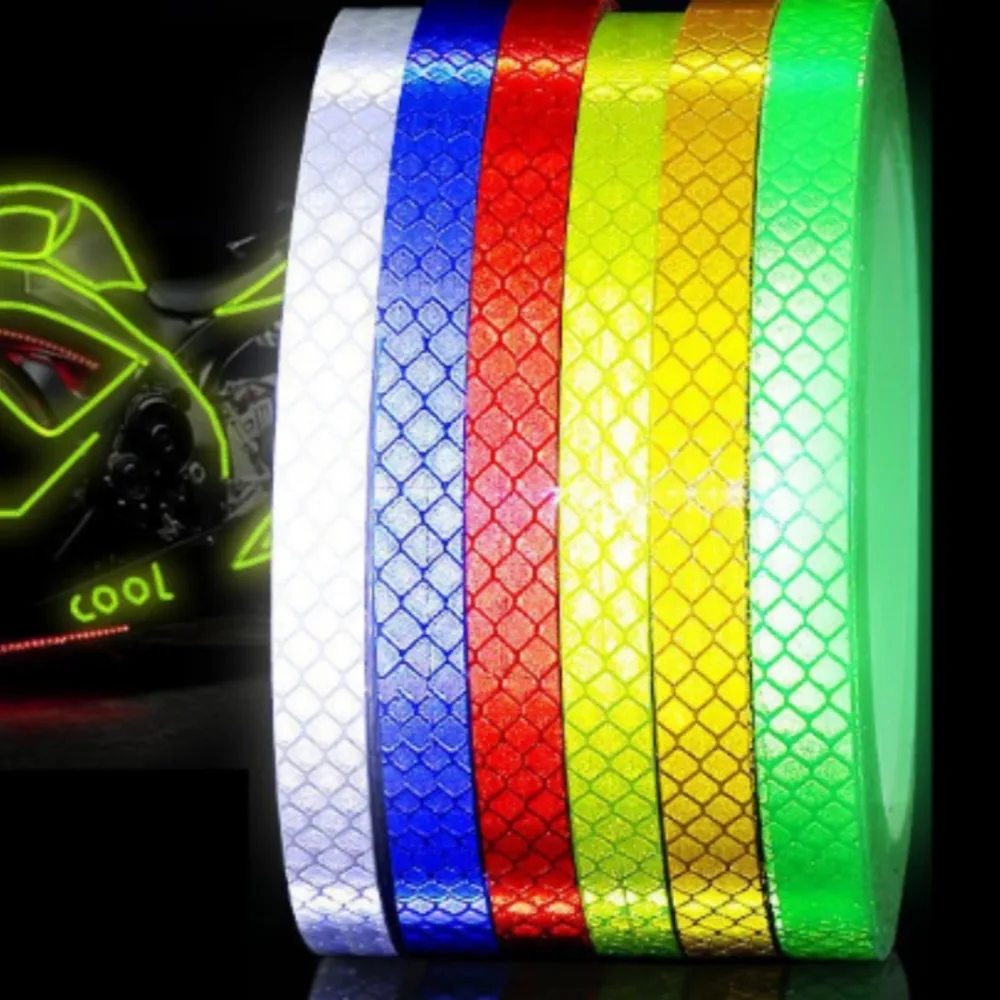 Solid Color Crystal Lattice Motorcycle Night Warning Reflective Stripe