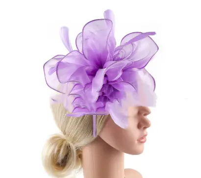 Cross-border Organza Bride Feather Headwear Hairpinshairbands