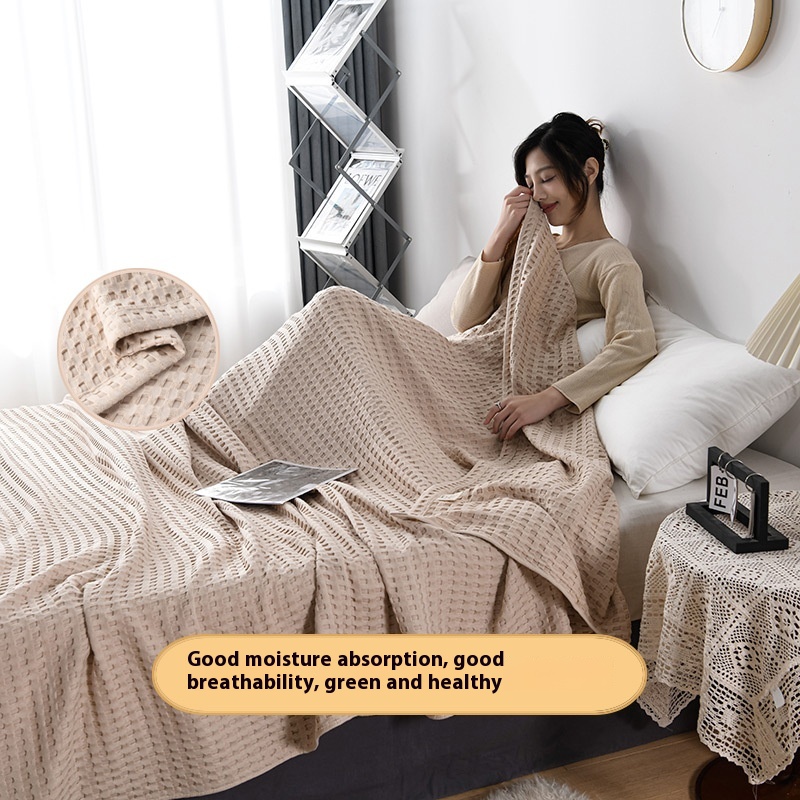 Human Waffle Pure Cotton Towel Bed Gauze Blanket