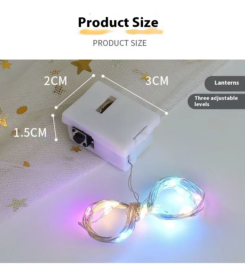 Led Copper Wire Light Small White Box Three-gear Adjustment Lighting Chain