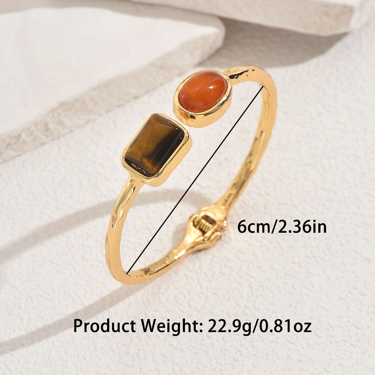 Bracelet Geometric Inlaid Gem Opening 1