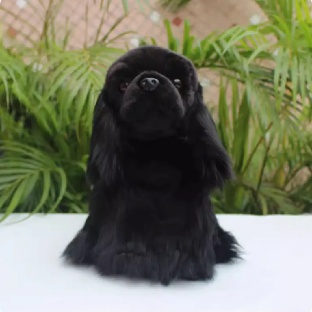 Simulated Cocker Dog Doll Black Inka Hound Plush Toy