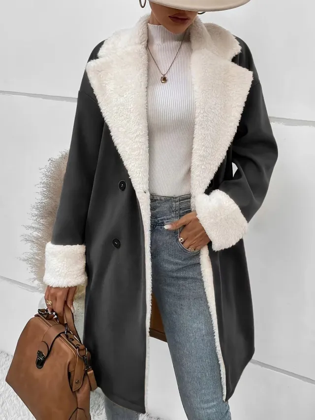 Leisure Commute Woolen Coat For Women Dark Grey - Shop at LoveMi