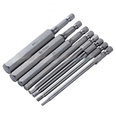 Silver S2 Material Hexagonal Bit 8-piece Set