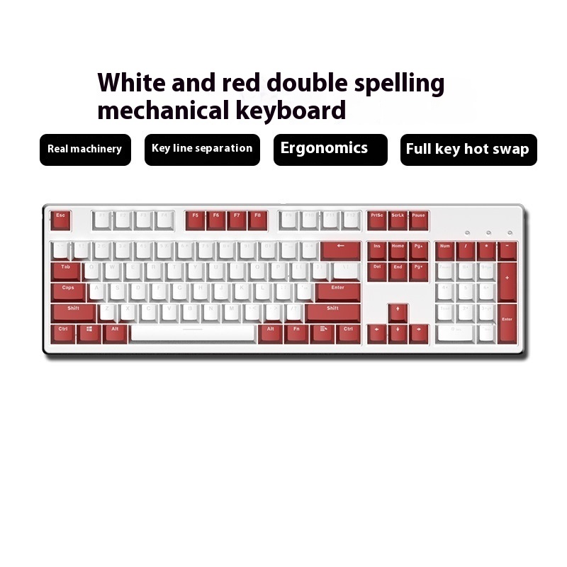 Two-color Keyboard Wired Office Green Black Tea Red Axis Hot Plug Computer - Image 3