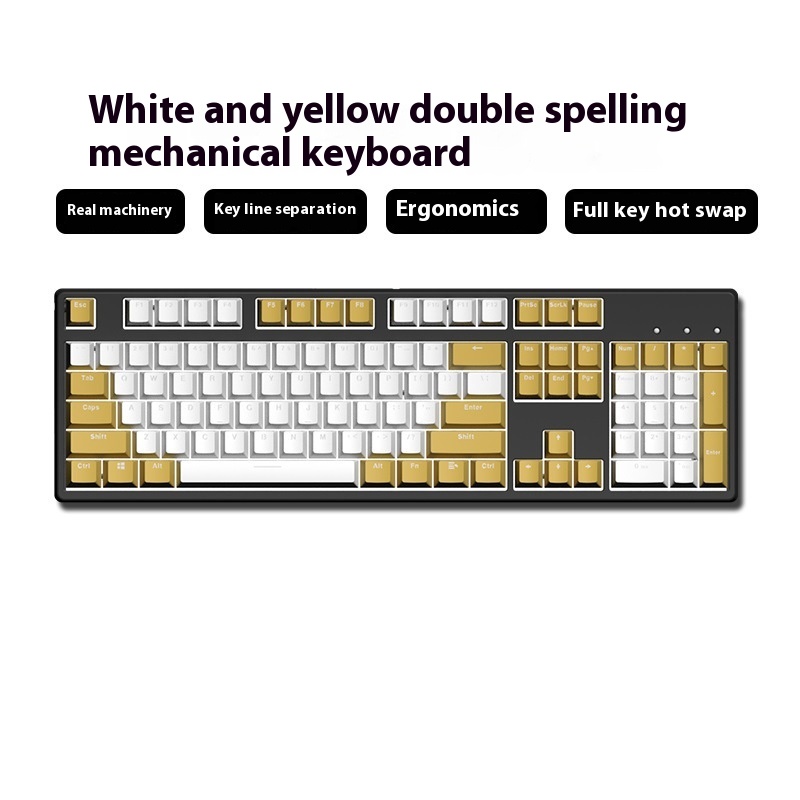 Two-color Keyboard Wired Office Green Black Tea Red Axis Hot Plug Computer - Image 8