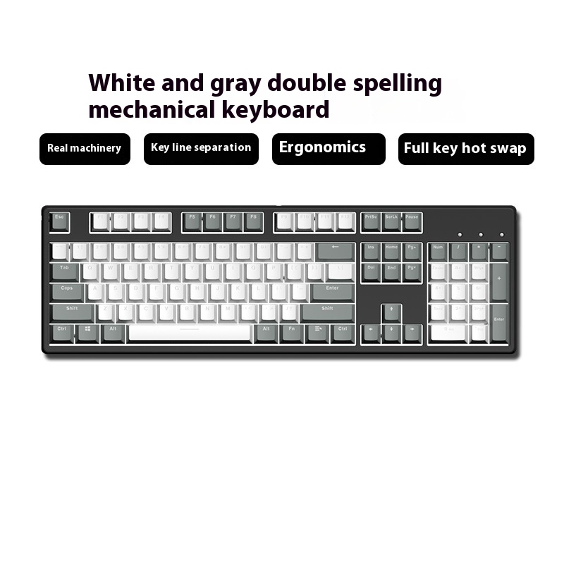 Two-color Keyboard Wired Office Green Black Tea Red Axis Hot Plug Computer - Image 6