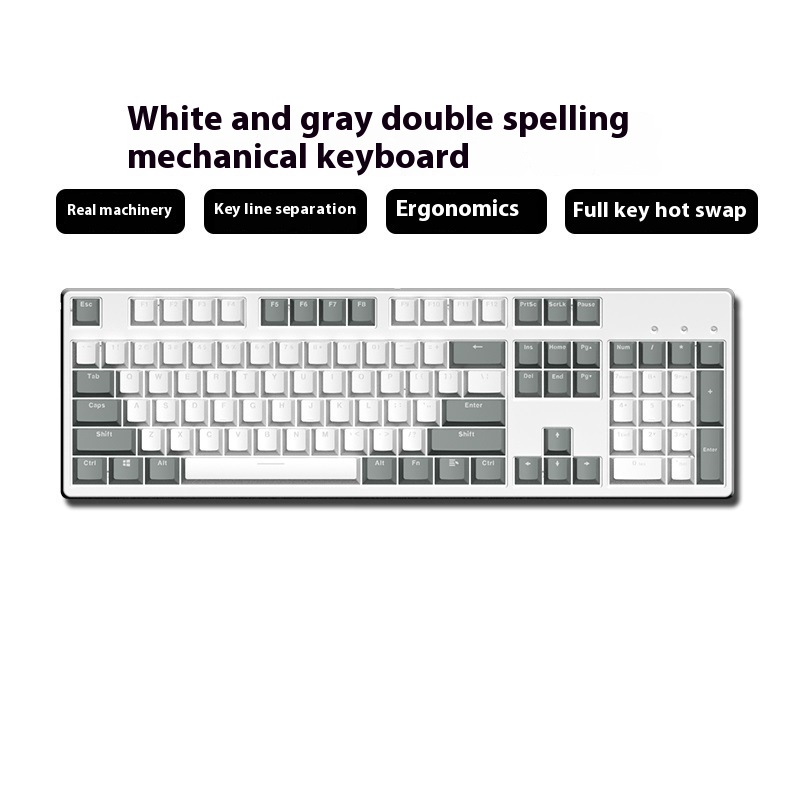 Two-color Keyboard Wired Office Green Black Tea Red Axis Hot Plug Computer - Image 5