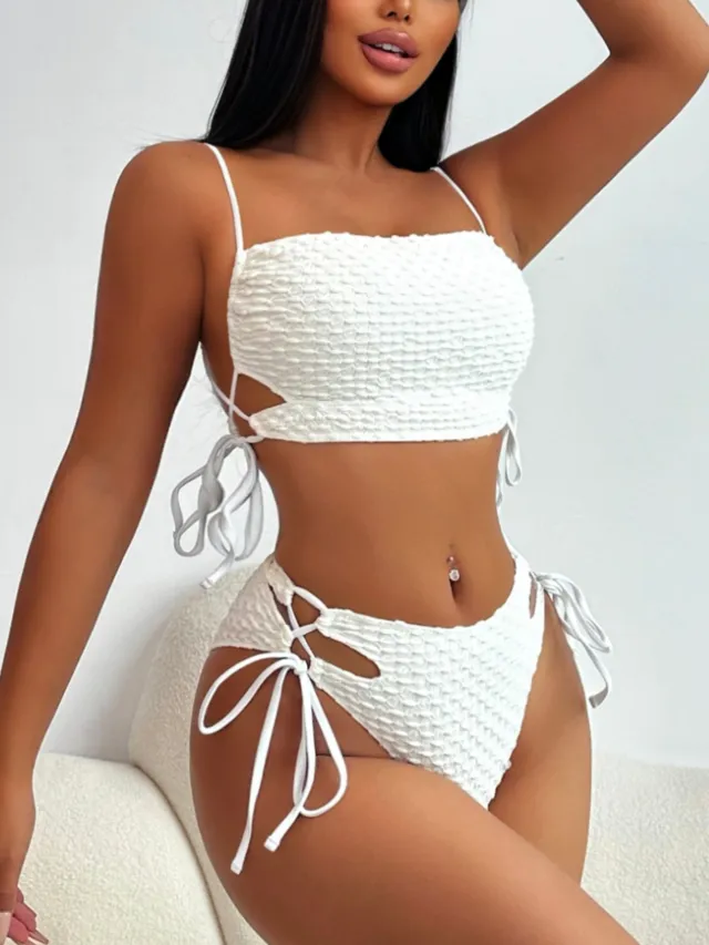 Creamy white Sexy Swimsuit Women Beige - Shop at LoveMi