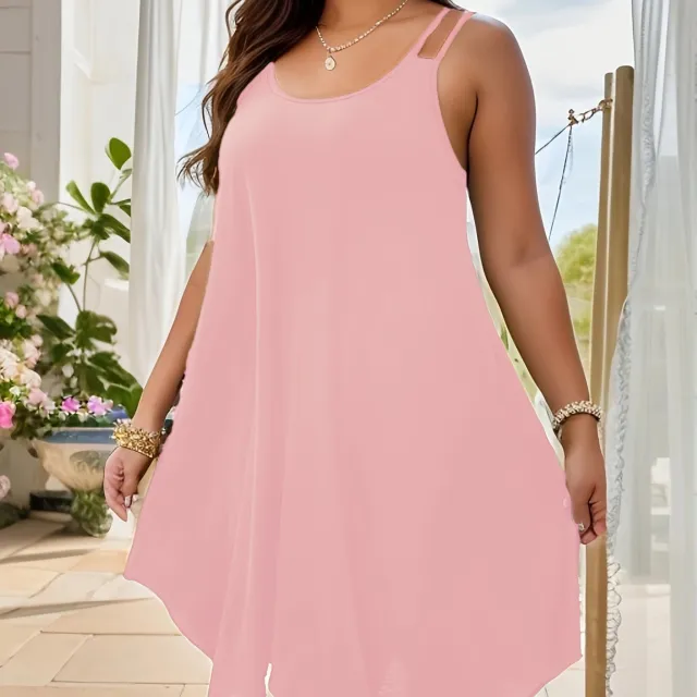 Fashion Plus Size Design Loose And Comfortable Dress Pink - Shop at LoveMi