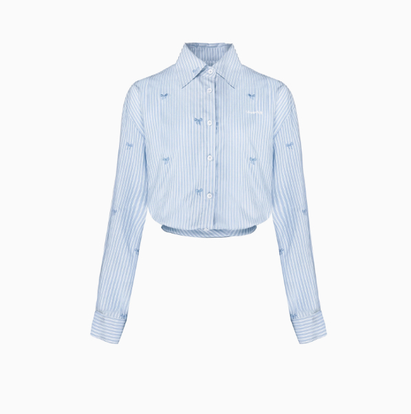 Blue Skirt Korean Striped Skirt Shirt - Shop at LoveMi