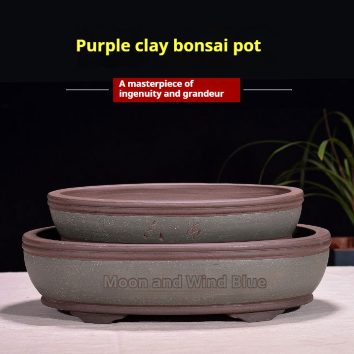 Oval Extra Large Purple Sand Flowerpot Household
