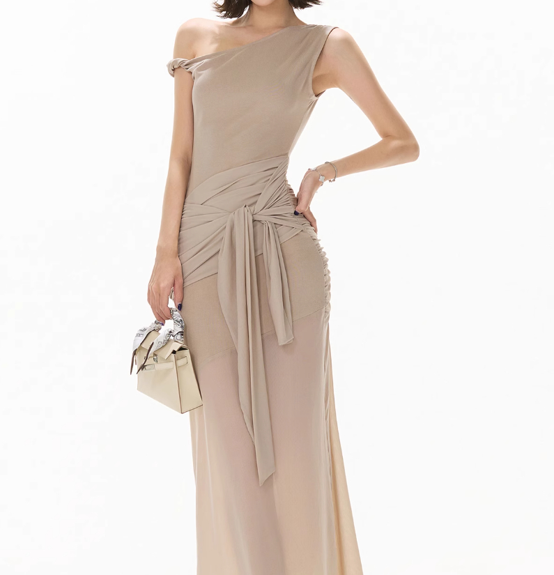 Cool Knitted Off-neck Hot Girl Dress