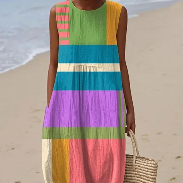 Women's Sleeveless Casual Printed Long Dress Style14 - Shop at LoveMi