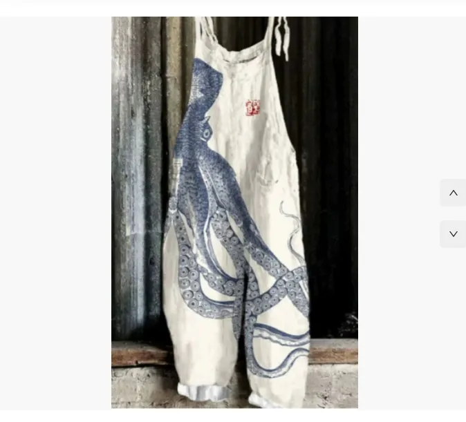 Fashion Animal Retro Printed Women's Jumpsuit - 79Lt57-5Xl